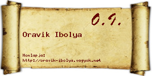 Oravik Ibolya névjegykártya